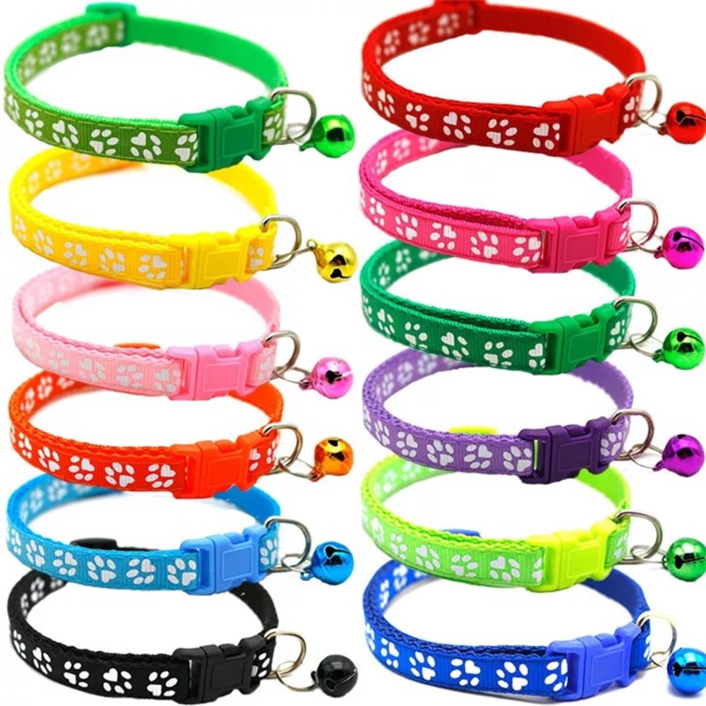 Multi-Color Paw Print Small Pet Collars - Picture 2 of 6
